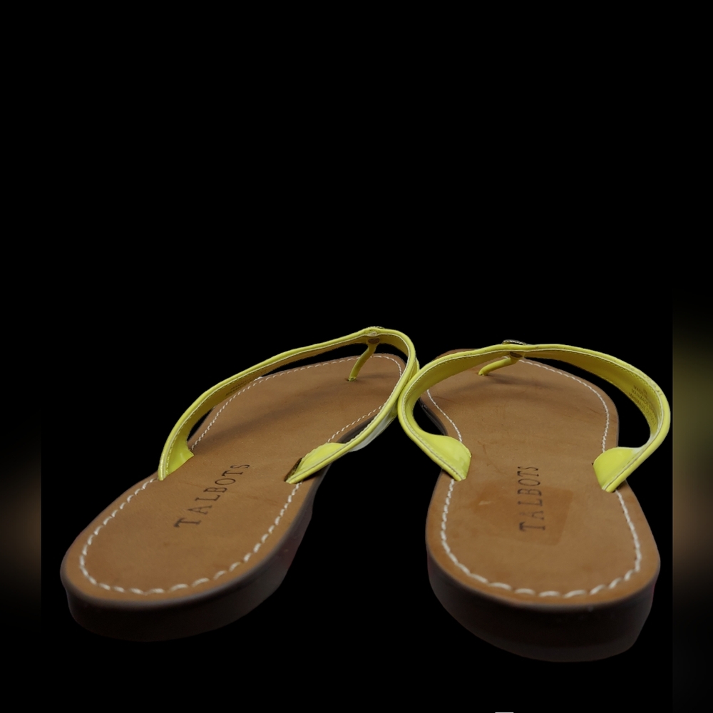 Talbots Mari Yellow Patent Thong Sandals Women's Size 8 - Picture 4 of 7